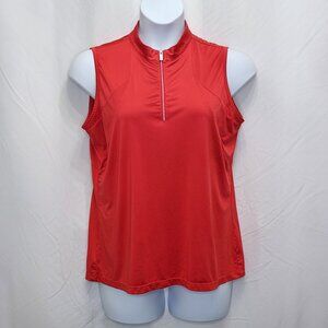 Tail 1/4 Zip Sleeveless Top Womens XL Red Tennis Pickleball Athletic Tank AA10